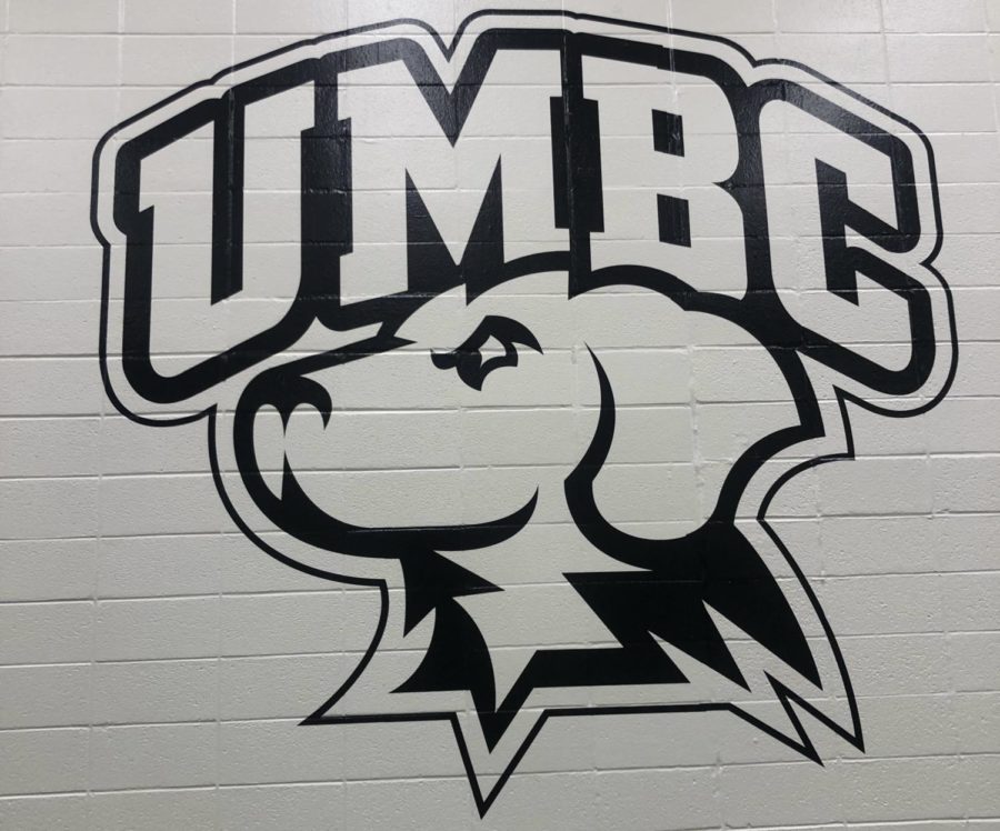 A Mural on the wall of the UMBC locker room. 