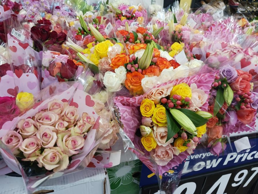 Common gifts such as flowers,chocolates and balloons flood stores around Valentines day.