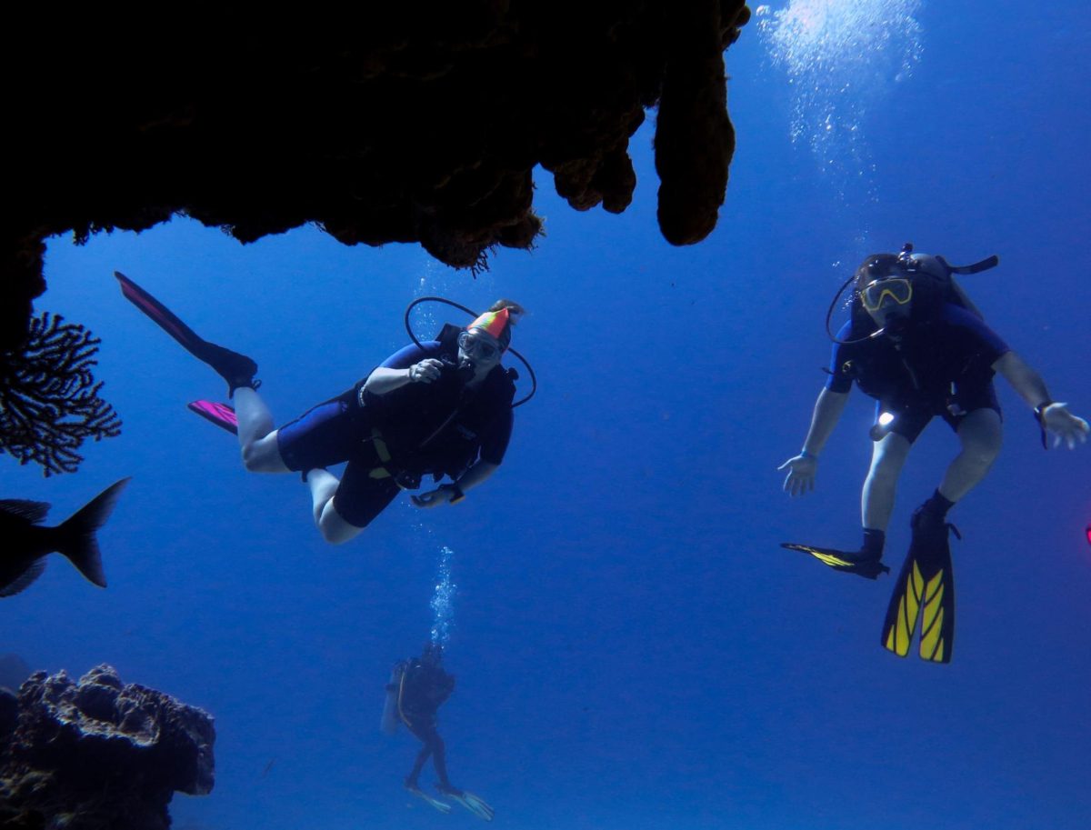 Heather Pearson, left, on a scuba diving trip with her husband (Photo courtesy of Heather Pearson)