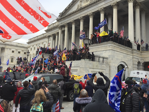 A mob of insurrectionists storms the Capitol on January 6th, 2021 (Photo courtesy of Wikimedia Commons)