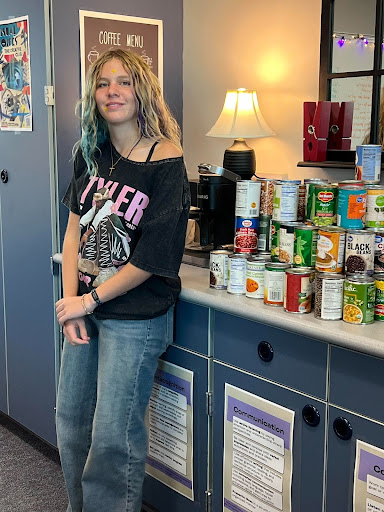 McCurdy’s “mountain” of canned goods (Photo courtesy of Ellie Norwood)